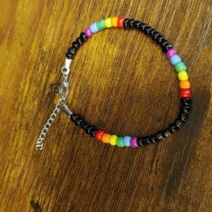 Handmade beaded pride bracelet